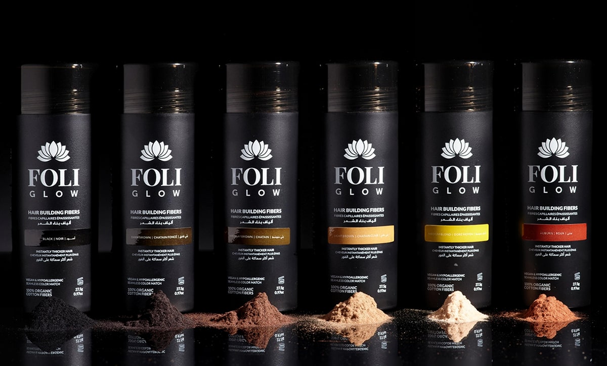 Foliglow hair building fiber color shades