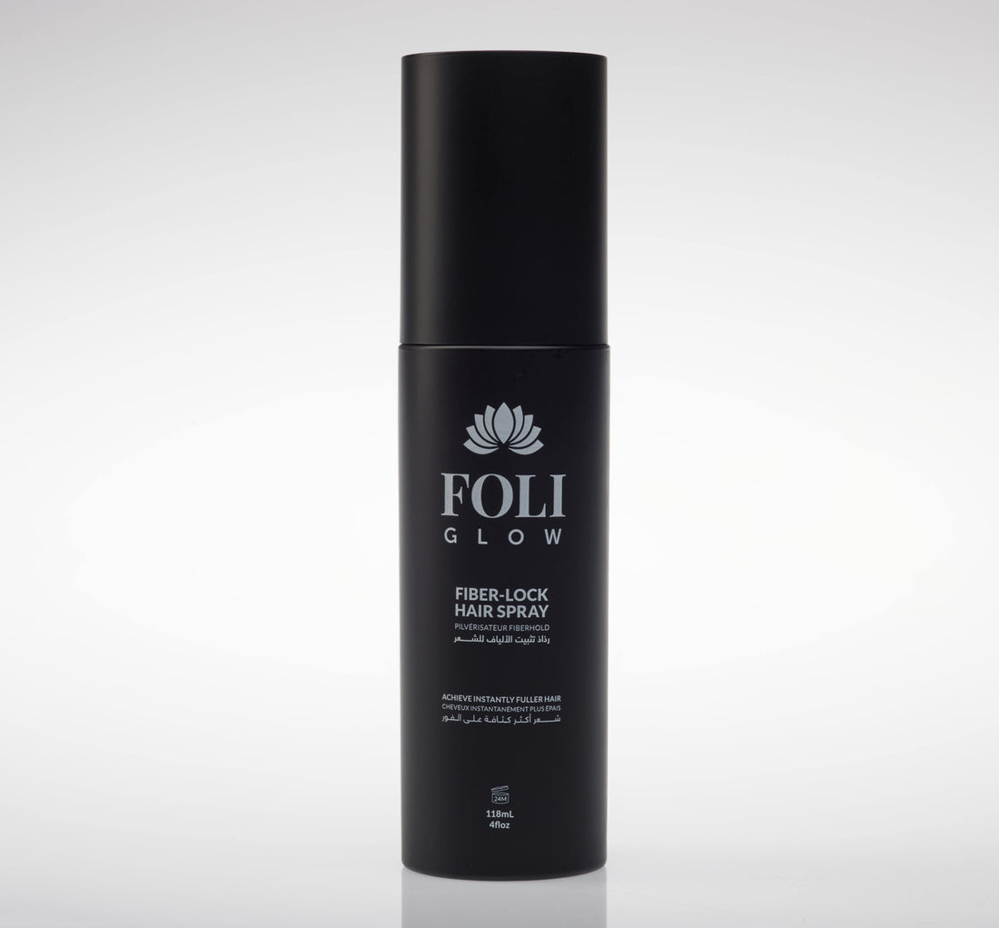 Foliglow fiber lock hair spray