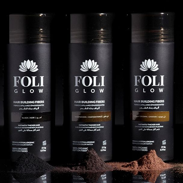 Foliglow hair building fiber cotton technology toppik colors
