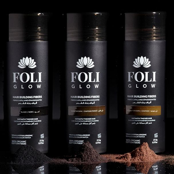Foliglow hair building fiber cotton technology toppik colors 